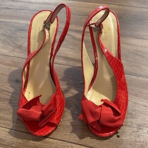 Kate Spade Vibrant Red Bow Slingback Heels